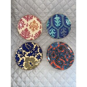 NIB Tracy Reese Plates Dessert Salad 18K Gold Rim Neiman Marcus Target, Set Of 4